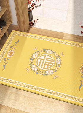 黄色进门地垫2023新款入户门垫门口家用脚垫大门入户地Z毯玄关鞋
