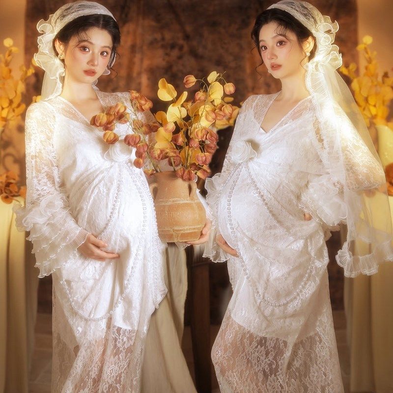 影楼孕妇新款服装法式复古蕾丝油画风连衣裙写真艺术照孕妈摄影服,孕妇装/孕产妇用品/营养,影楼服装,淘宝优惠券,粉丝福利购,淘宝优惠卷