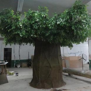 饰酒店餐厅仿真榕树装 造型榕树餐桌造景装 饰绿色室内假榕树厂家