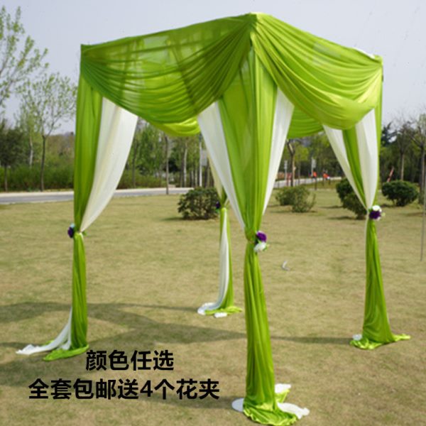 包邮婚庆道具喜亭四角亭架子背景布幔喜亭仪式亭婚庆四角亭公主亭