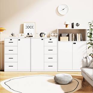 钢制文件柜矮柜办公室隔断柜小型文件柜铁皮斗柜抽屉储物柜密码锁