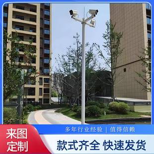 交通道路监控杆八角立杆4米5米6米抓拍卡口监测摄像机电警监控器