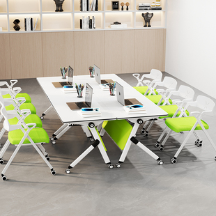折叠培训桌洽谈桌培训机构拼接会议条形桌可折叠培训桌椅组合