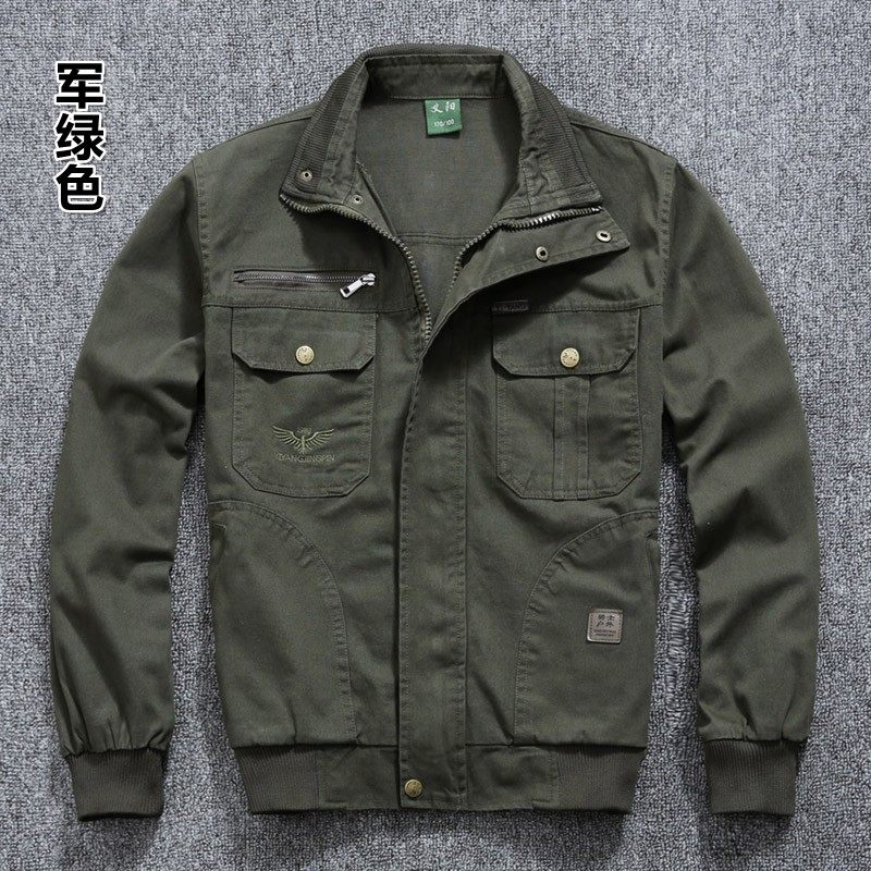 春秋纯棉宽松外套夹克透气耐磨工作服上衣户外翻领上装多口袋工装,男装,工装制服,淘宝优惠券,粉丝福利购,淘宝优惠卷