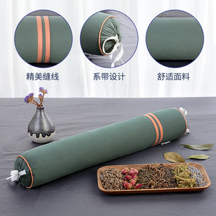 蜀国御颈椎枕头圆形荞麦壳决明子单人圆枕糖果棒枕硬枕头贴合颈椎