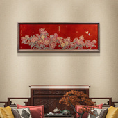 客厅装 饰画大厅沙发背景墙壁画牡丹挂画高端国画新中式 实木铜雕画