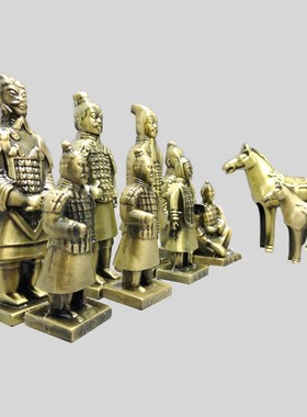 兵马俑摆件西安旅游纪念品陕西特色工艺品金属创意礼物送小孩学生