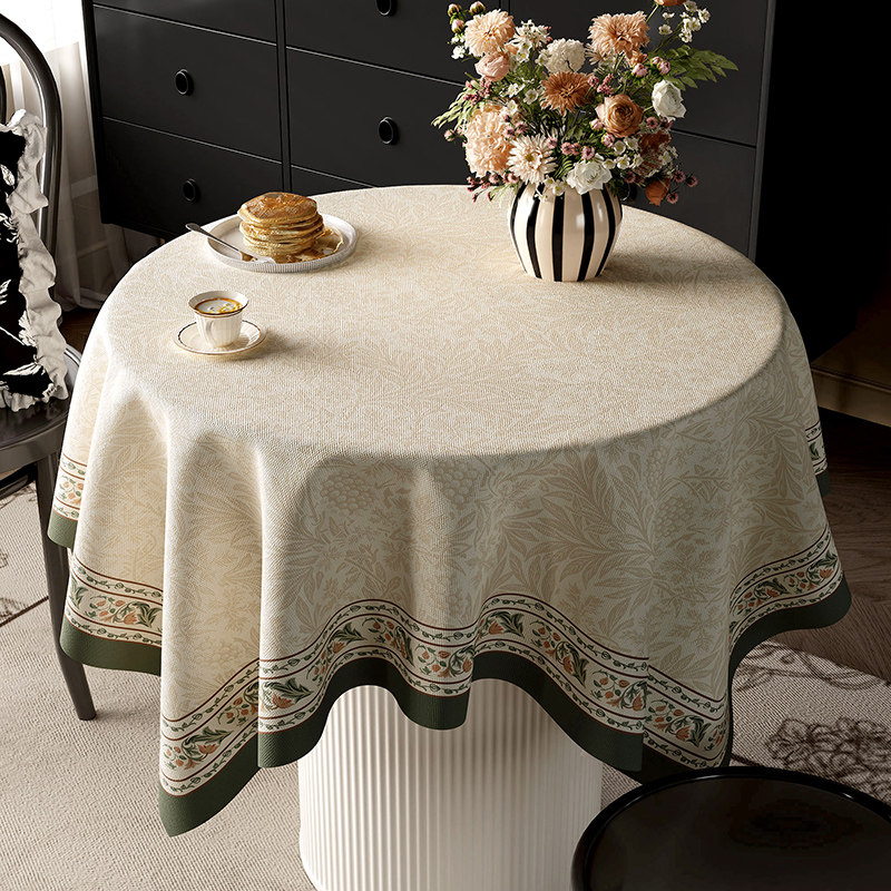 圆桌桌布法式复古绒布ing风氛围感圆形茶几盖布轻奢高级感布艺,居家布艺,桌布,淘宝优惠券,粉丝福利购,淘宝优惠卷