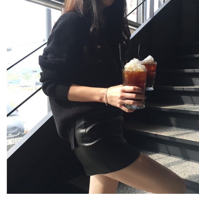 2023春夏小皮裙a字裙半身裙pu高腰显瘦防走光包臀短裙子女一步裙