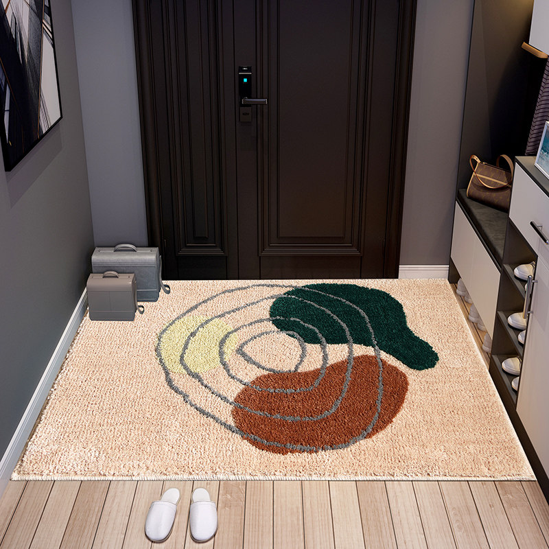 简约绒毛入户门地垫进门地毯玄关门厅防滑垫家用卧室门垫床边脚垫
