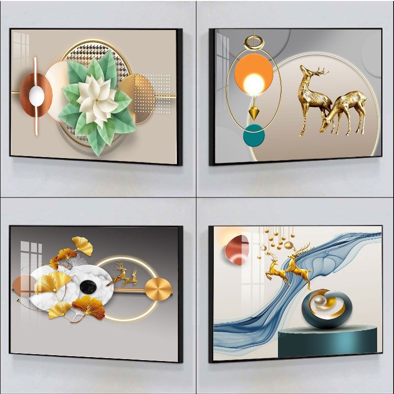 几何客厅装饰画进门鞋柜玄关走廊过道横版挂画餐厅卧室床头墙壁画