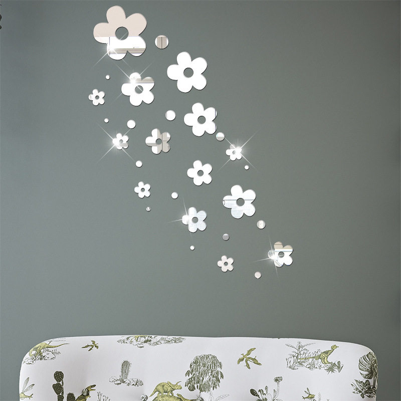 亚克力小花镜面墙贴客厅补洞电视背景装饰贴卧室水晶花朵自粘贴画,家居饰品,软装墙贴,淘宝优惠券,粉丝福利购,淘宝优惠卷
