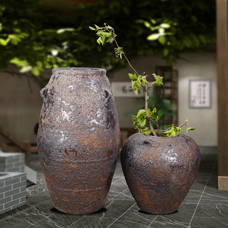 景德镇复古简约创意陶罐陶瓷落地大花瓶花插摆件客厅家居软装饰品,家居饰品,花瓶,淘宝优惠券,粉丝福利购,淘宝优惠卷