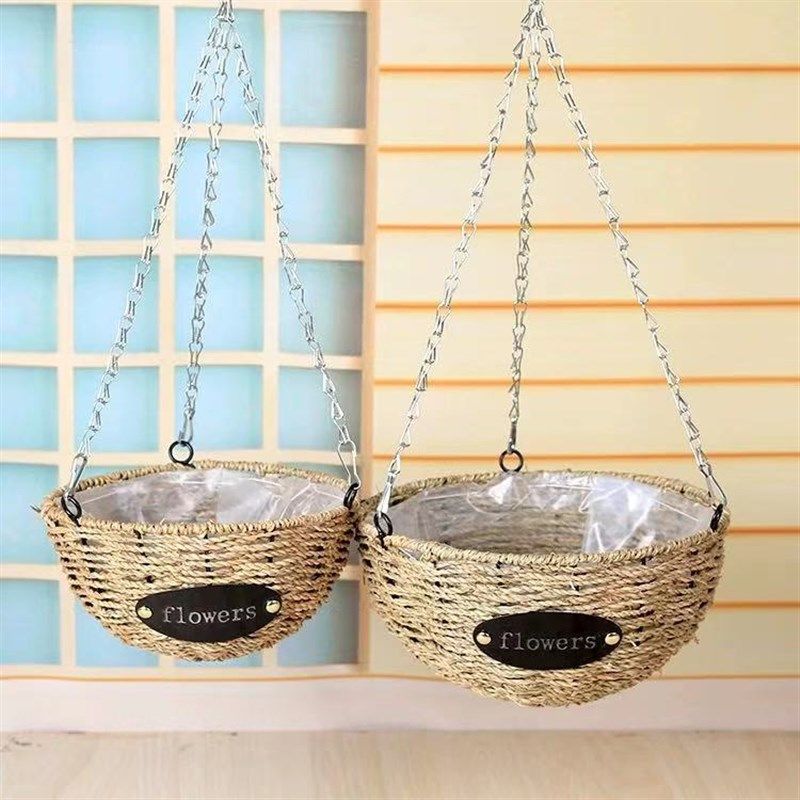 吊篮花盆藤编绿萝吊兰室内悬挂式垂吊盆阳台壁挂创意草编挂花篮盆,鲜花速递/花卉仿真/绿植园艺,花盆,淘宝优惠券,粉丝福利购,淘宝优惠卷