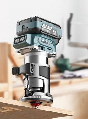 无刷锂电修边机充电式多功能木工板开槽工具修边挖孔雕刻机小锣机