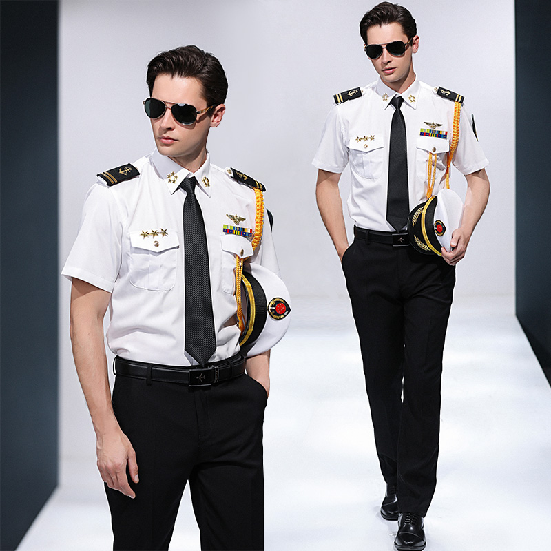 船长衬衫海员衬衣机长服发型师空少制服衬衣演出服工作服衬衫男潮