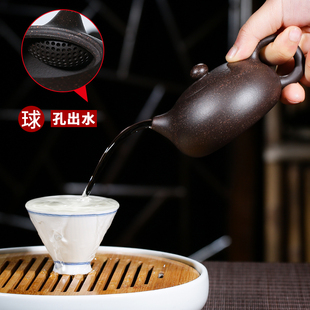 小号紫砂壶全纯手工原矿功夫茶具泡茶壶家用球孔小容量宜兴西施壶