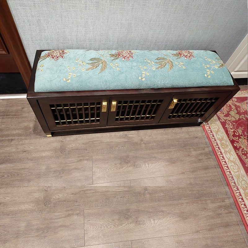 新中式换鞋凳家用门口沙发凳实木储物凳穿鞋凳布艺换遮凳鞋柜凳子,住宅家具,换鞋凳,淘宝优惠券,粉丝福利购,淘宝优惠卷