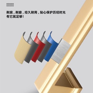 新款高档衣柜门拉手锌合金实心金色咖啡色红古黑色长方形家俱把手