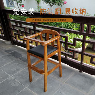 实木宝宝餐椅酒店专用幼儿高脚凳家用儿童小孩吃饭餐厅餐桌婴儿椅