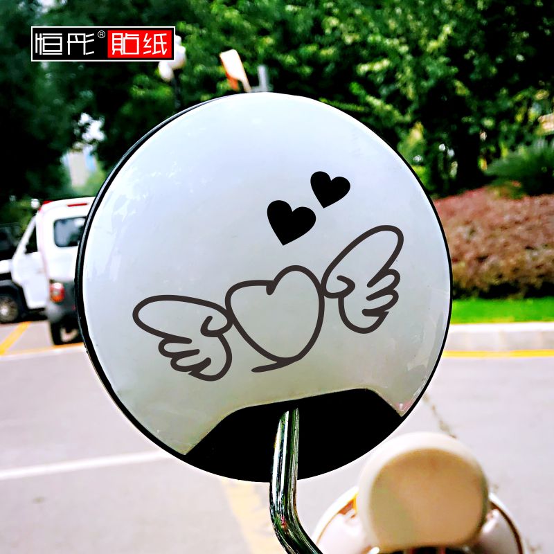 可爱卡通萌熊笑脸装饰车贴纸电动车摩托车贴后视镜贴画镜子贴恒彤