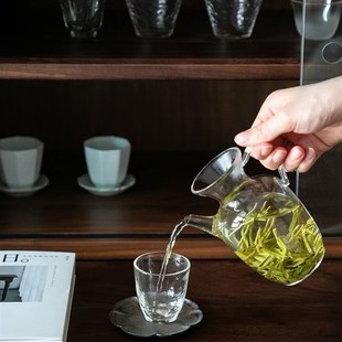 绿茶壶耐热玻璃茶壶小号执壶带滤网带把手可加热公道杯家用泡茶壶