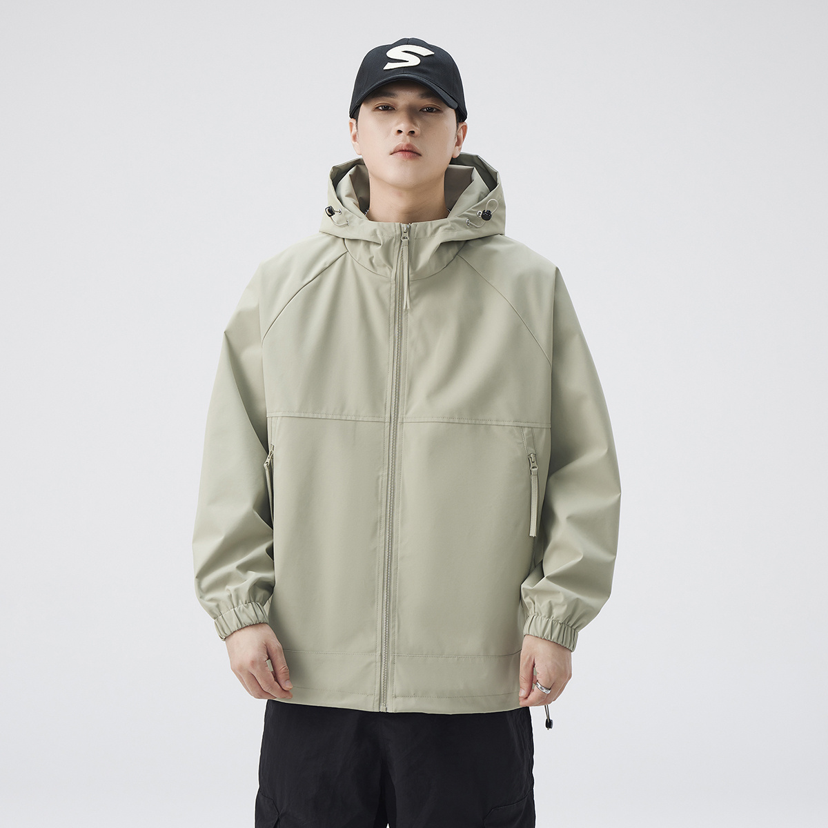 MMLG MCQ连帽外套男春秋款户外冲锋衣上衣登山服男女同款痞帅