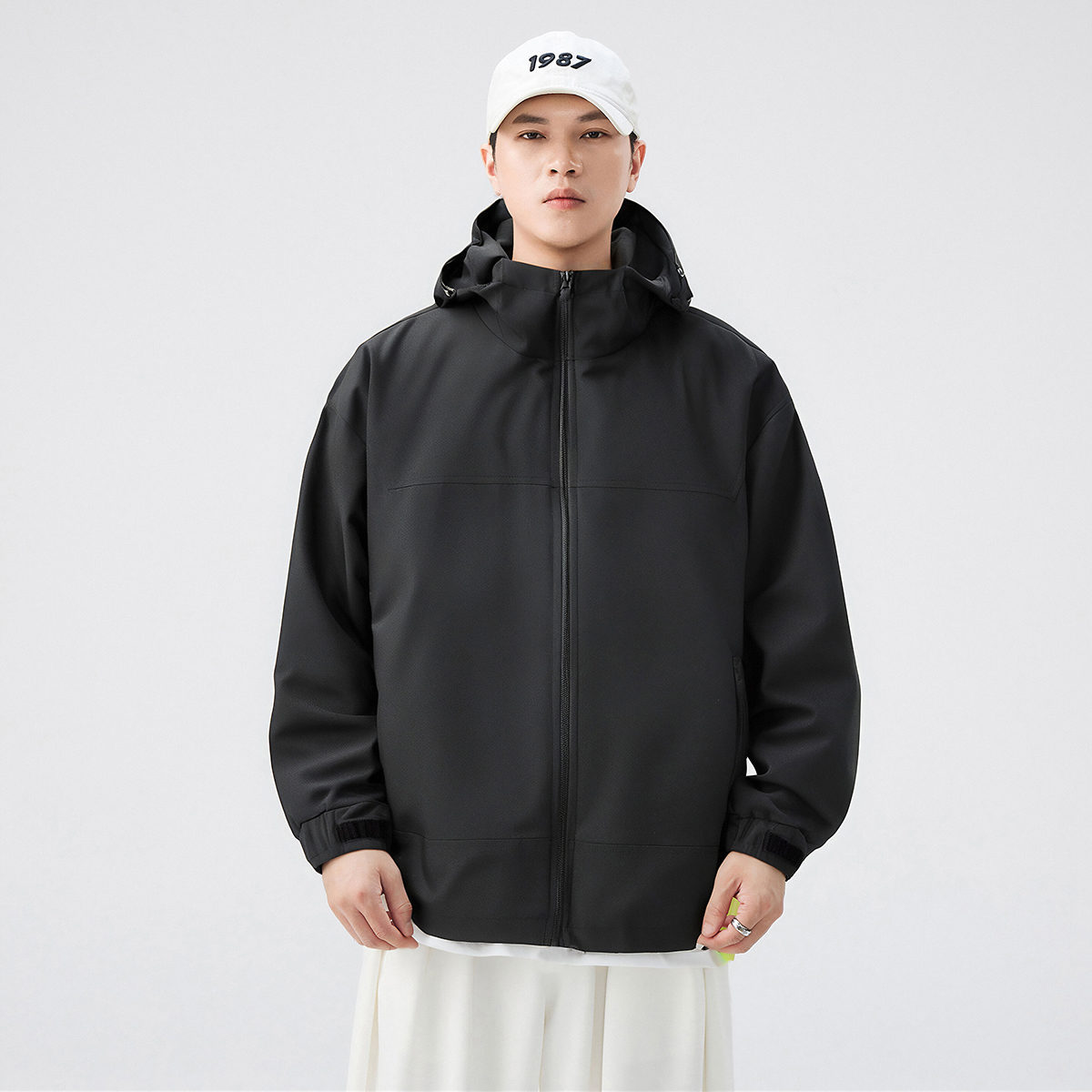 MMLG MCQ三防连帽冲锋衣夹克男春秋季2025新款美式防风防水外套潮