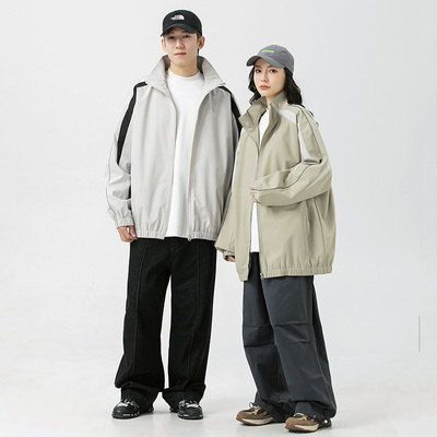 MMLG MCQ立领外套男女春秋美式休闲风衣潮牌时尚冲锋衣春秋款