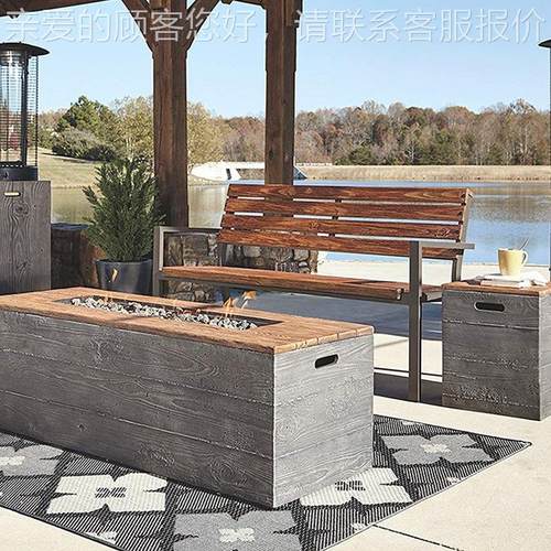 厂背HCW282家定制火木公园椅户外长小椅广场园林铁烧艺休闲椅区靠