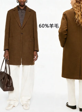 BAMIOW女士中长款修身羊毛呢外套 60%羊毛 加厚款 高端气质GB306