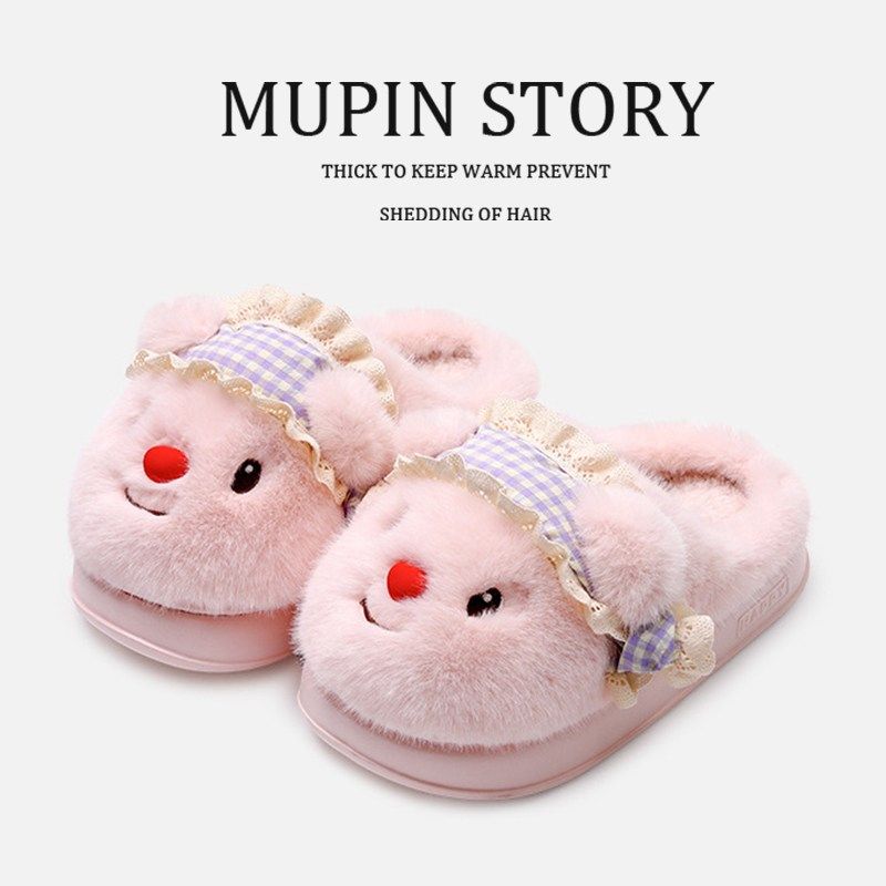 2新款棉拖鞋室内家居毛绒拖鞋女士款秋冬季加绒加厚保暖毛毛鞋