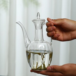 仿宋执壶贵妃壶烧水壶耐高温煮茶器电陶.炉家用茶 耐热玻璃壶中式