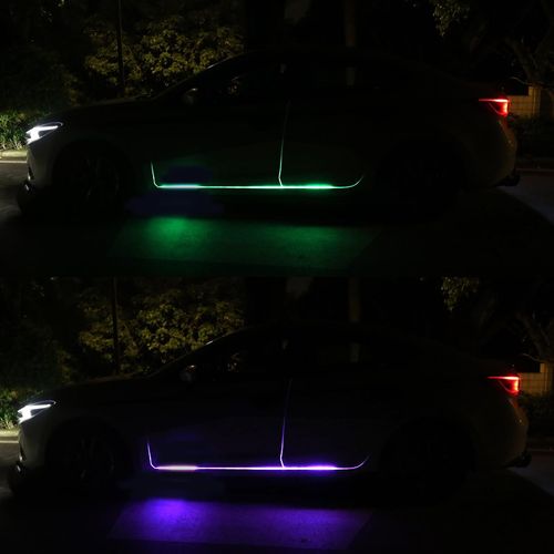 汽车车门灯流光灯led流水灯侧门踏板跑马灯氛围灯改装七彩车门灯