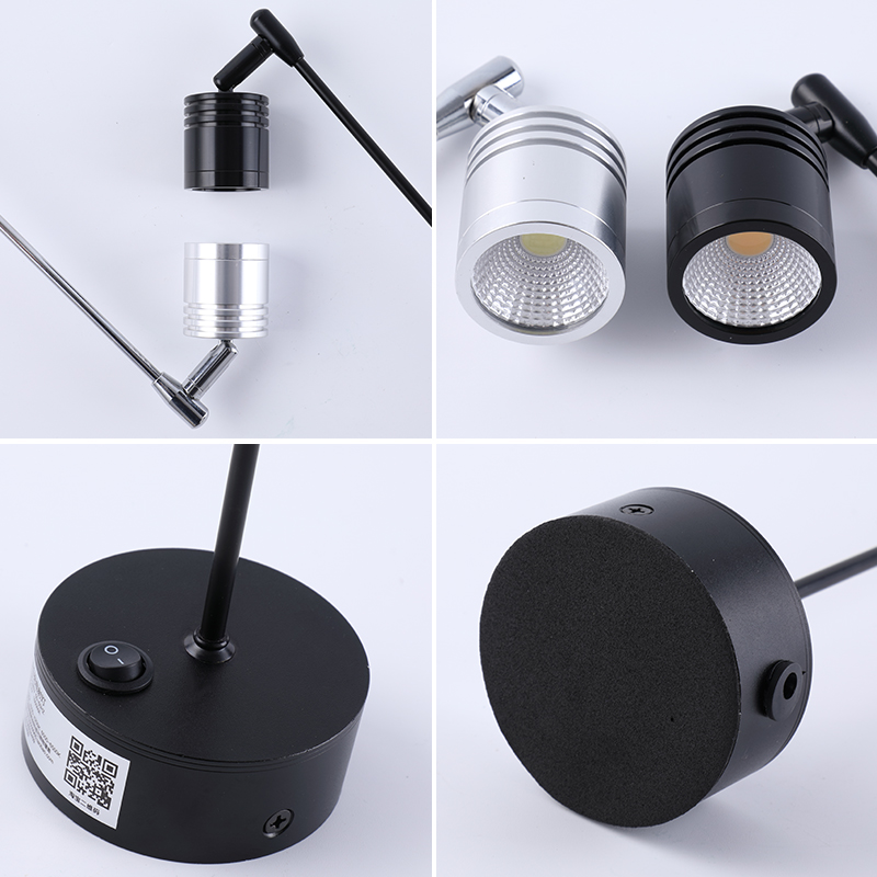 LED充电射灯COw5w射灯柜台照画射灯玻璃无线立杆展会射灯