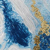 个性 定制 现代蓝色抽象图马赛剪画玄关过道沙发背景墙