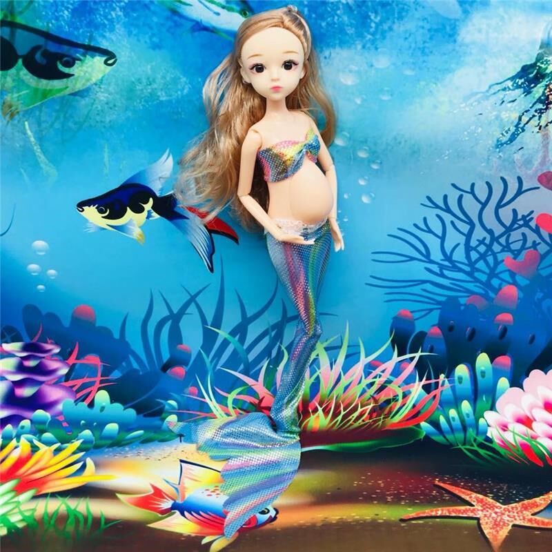 新款怀的孕娃娃孕妇生宝宝的芭娃娃怀孕大肚子美鱼公过家家