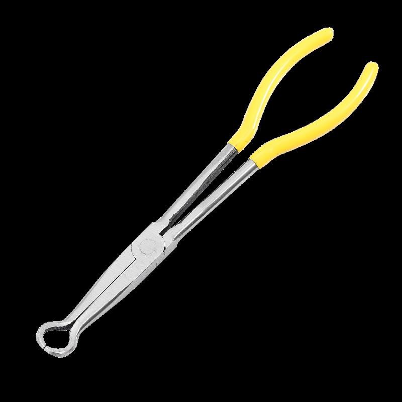 加长型尖嘴钳加长柄老虎钳45度90度弯头弯嘴长嘴钳子11寸***