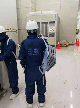 绵阳惠科无尘服深蓝色印白色字连身服 百级网格洁净服京东方