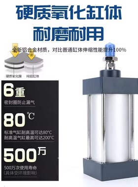 标准气缸小型气动SC32/40/50/63/80*100X125160X2V00S大推力气