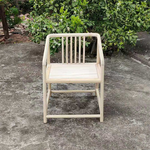 中式白胚椅子榆木圈n椅实木官帽椅月牙椅茶桌组合太师椅餐椅围椅