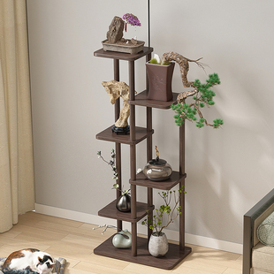 花架子客厅落地式置物架阳台装饰布置多层实木多S肉花盆植物摆放