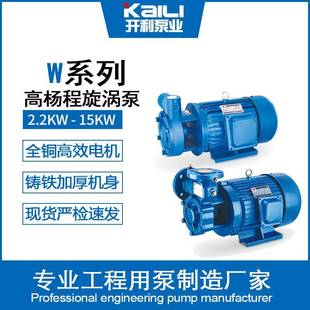 离心泵高压高楼给水清水增压直联 W型旋涡泵单级自吸卧式
