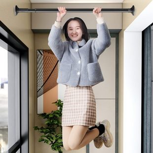 晾衣杆衣架卧室窗帘挂杆浴帘杆子门帘衣柜撑杆 免打孔伸缩杆免安装