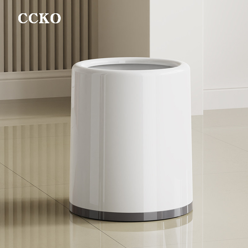 垃圾桶家用客厅厨房卧室无盖双层内外双槽极简高颜值2025新款白色