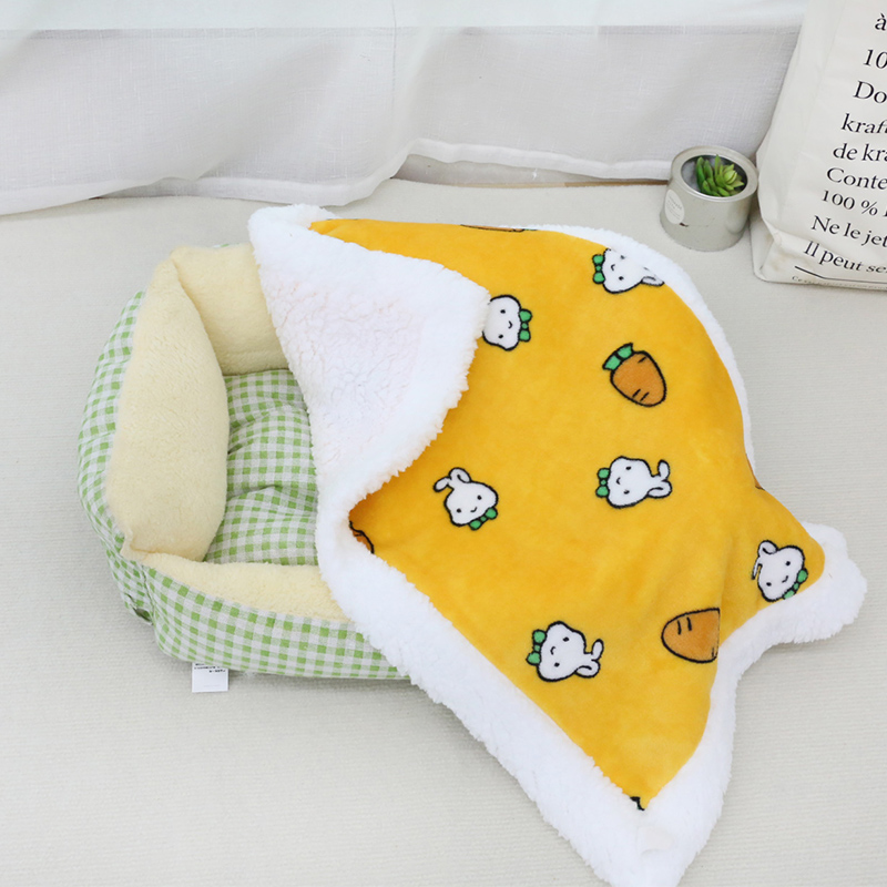 宠物被子保暖毯子狗狗睡觉盖被法兰绒睡毯猫咪裹被冬季羊羔绒毯被