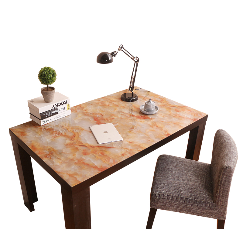 软玻璃桌布仿大理石大班写字台书桌办公黑色桌布桌垫大理石纹防水