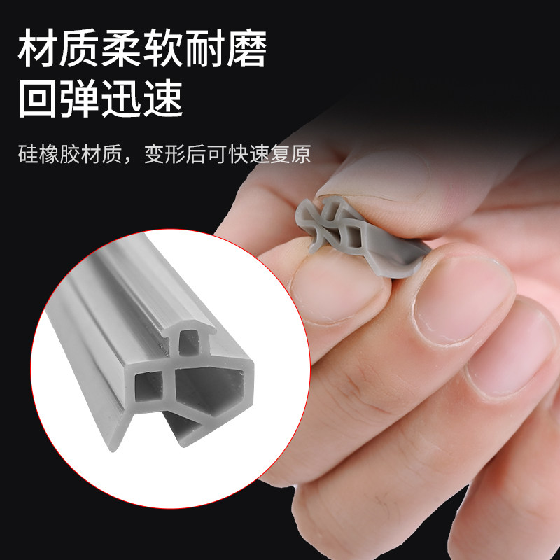 断桥铝合金门窗硅橡胶密封条 加厚缝隙 窗户防风隔音防水尘白色皮图片