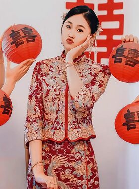 结婚小对联迷你婚礼拍照道具电梯跟拍新婚房布置喜字门贴装饰用品