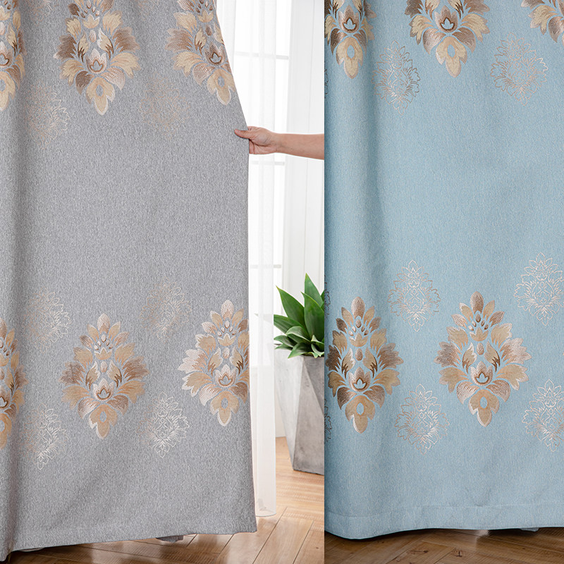 加厚大气窗帘欧式提花客厅卧室遮光隔热成品雪尼麻落地窗定制窗帘,居家布艺,成品窗帘,淘宝优惠券,粉丝福利购,淘宝优惠卷